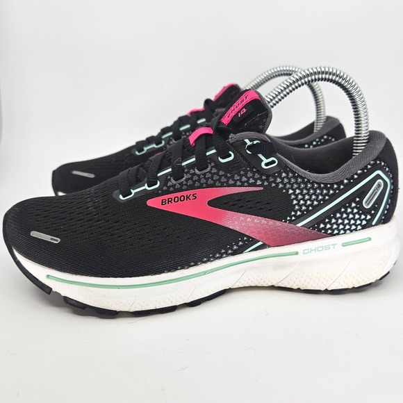Brooks Shoes - Brooks Ghost 14 Running Shoes Women's Sz 6.5 Black Lightweight Athletic Sneakers